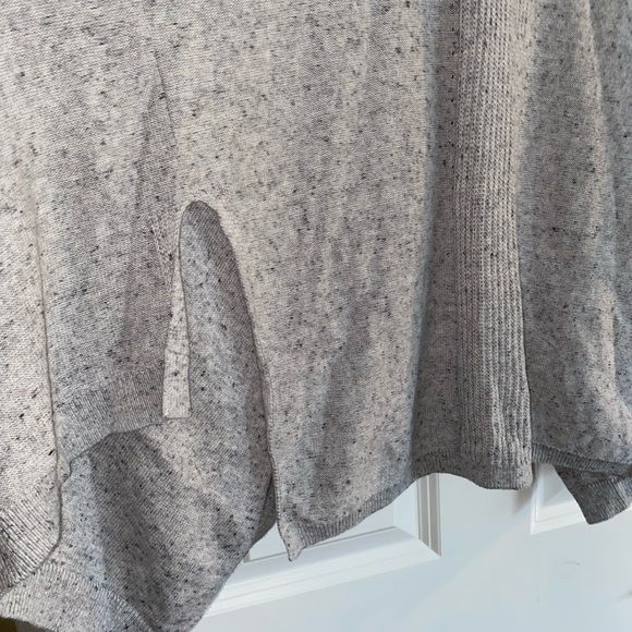 Lou & Grey cotton cardigan sweater Sz S open style asymmetrical hem light grey - Picture 4 of 10